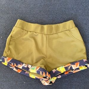 Olive Print Fashion Shorts